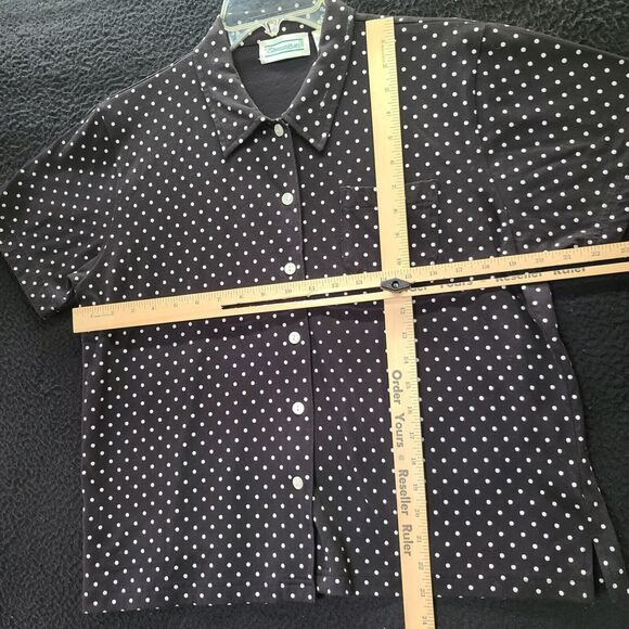 Shenanigans Womens Button Down Multi-Color Size Large Cotton Blend Short Sleeve - Picture 3 of 12